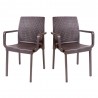 Rainbow Outdoor Napoli Set of 2 Stackable Armchair Brown