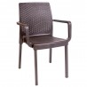 Rainbow Outdoor Napoli Set of 2 Stackable Armchair Brown Side