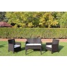 Rainbow Outdoor Nova 4-Piece Settee Set with Loveseat and Cushions-Brown
