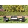 Rainbow Outdoor Nova 4-Piece Settee Set with Loveseat and Cushions-Brown - Rainbow Outdoor Nova 4-Piece Settee Set with Loveseat and Cushions-Brown