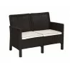 Rainbow Outdoor Nova 4-Piece Settee Set with Loveseat and Cushions-Brown Loveseat - Rainbow Outdoor Nova 4-Piece Settee Set with Loveseat and Cushions-Brown Loveseat