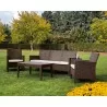Rainbow Outdoor Nova 4-Piece Sofa Set with Cushions-Brown - Rainbow Outdoor Nova 4-Piece Sofa Set with Cushions-Brown