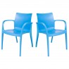 Rainbow Outdoor Pedro Set of 2 Stackable Armchair Blue