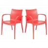 Rainbow Outdoor Pedro Set of 2 Stackable Armchair Red