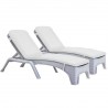 Rainbow Outdoor Roma Set of 2 Chaise Lounger White Cream Cushion