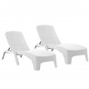 Rainbow Outdoor Roma Set of 2 Chaise Lounger White