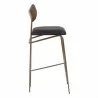 Sunpan Gibbons Barstool in Black - Bravo Portabella - Side Angle - Sunpan Gibbons Barstool in Black - Bravo Portabella - Side Angle