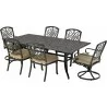 4 armless dining chairs, 2 dining swivel rockers and 84" x 44" Dynasty series rectangle dining table - 4 armless dining chairs, 2 dining swivel rockers and 84" x 44" Dynasty series rectangle dining table
