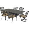 Bridgetown 7-Piece Dining Set - With 84" x 44" Rect. Dining Table Dining Chairs & Swivel chair