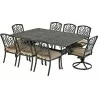 Bridgetown 9-Piece Dining Set  with 84" x 60" Monarch Dining Table and 6 Armless Dining Chairs + 2 Swivel - Bridgetown 9-Piece Dining Set  with 84" x 60" Monarch Dining Table and 6 Armless Dining Chairs + 2 Swivel