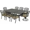 Bridgetown 9-Piece Dining Set  with 84" x 60" Monarch Dining Table and 6 Dining Chairs + 2 Swivel - Bridgetown 9-Piece Dining Set  with 84" x 60" Monarch Dining Table and 6 Dining Chairs + 2 Swivel