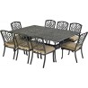 Bridgetown 9-Piece Dining Set  with 84" x 60" Monarch Dining Table and 8 Armless Dining Chairs + 2 Swivel