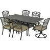 4 armless dining chairs, 2 dining swivel rockers and 1 72" x 42" Windsor series Rectangle dining table - 4 armless dining chairs, 2 dining swivel rockers and 1 72" x 42" Windsor series Rectangle dining table