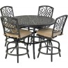 4 armless counter stools and 52" Monarch series counter table w/ ice bucket option