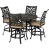 Venice 5-Piece Counter Set - With 1 Counter Stools & 3 Armless Counter Stool