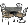 Patio Resort Lifestyles Bridgetown 5-Piece Dining Set with Armless Chair and Swivel Chair