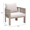 Rebel Accent Chair in Beige- seat dimension