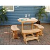 35" Cedar Round Trestle Dining Set