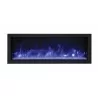 Remii 45" Extra Slim Indoor Only Electric Fireplace with Black Steel Surround - Blue Flame - Remii 45" Extra Slim Indoor Only Electric Fireplace with Black Steel Surround - Blue Flame