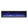 Remii 65" Extra Slim Indoor Only Electric Fireplace with Black Steel Surround - Sample Blue Flame - Remii 65" Extra Slim Indoor Only Electric Fireplace with Black Steel Surround - Sample Blue Flame