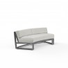 Redondo Curved Sofa in Cast Silver, No Welt - Front Side Angle