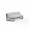 Redondo Curved Sofa in Cast Silver, No Welt - Front Side Angle - Redondo Curved Sofa in Cast Silver, No Welt - Front Side Angle