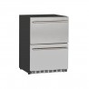 Summerset Grills 24 5.3C Deluxe Outdoor Rated 2-Drawer Fridge - Angled