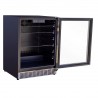 Summerset Grills 24 5.1c Outdoor Rated Fridge With Glass Door and Glass Shelves - Opened and Empty