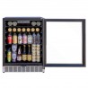 Summerset Grills 24 5.1c Outdoor Rated Fridge With Glass Door and Glass Shelves - Opened and Front 