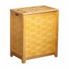 Natural Finished Rectangular Veneer Laundry Wood Hamper with Interior Bag - Angled