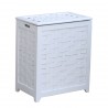 White Finished Wood Hamper - Closed
