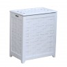 White Finished Wood Hamper - Closed