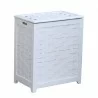 White Finished Wood Hamper - Closed - White Finished Wood Hamper - Closed