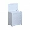 White Finished Wood Hamper - Lit Totally Open - White Finished Wood Hamper - Lit Totally Open