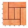 Vifah Hanalei Eucalyptus Interlocking Wooden Decktile in Red Brown, Frontview