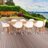 Amazonia Charlotte 9 Piece Teak Rectangular Patio Dining Set - Lifestyle