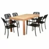 Amazonia Oosterdam 7 Piece Teak Rectangular Patio Dining Set - White BG - Amazonia Oosterdam 7 Piece Teak Rectangular Patio Dining Set - White BG