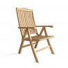 Anderson Teak Katana Recliner Folding Armchair with 27" Round Folding Table and Katana Foot Stool 12