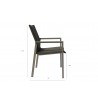 Bellini Home and Garden Ritz Outdoor Dining Chair - Side Angle - Dimensions