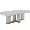 Sunpan Greco Dining Table in Gauntlet Grey 95.5'' - Front Side Angle