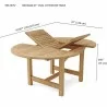 Anderson Teak Bahama 67" Oval Extension Table-dimension - Anderson Teak Bahama 67" Oval Extension Table-dimension