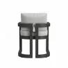 Sunset West Malibu Dining Chair in Cast Silver, No Welt Back - Sunset West Malibu Dining Chair in Cast Silver, No Welt Back