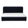 Moe's Home Collection Samara Queen Bed in Blue Velvet - Front Angle