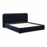 Moe's Home Collection Samara Queen Bed in Blue Velvet - Front Side Angle