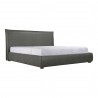 Moe's Home Collection Luzon Queen / King Bed Slate Vegan Leather - Front Side Angle