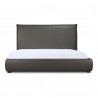 Moe's Home Collection Luzon Queen / King Bed Tall Headboard Slate Vegan Leather - Front  Angle