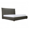 Moe's Home Collection Luzon Queen / King Bed Tall Headboard Slate Vegan Leather - Front Side Angle