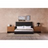 Moe's Home Collection Luzon Queen / King Bed Tall Headboard Slate Vegan Leather - Lifestyle