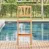 Vifah Kapalua Honey Nautical Eucalyptus Wooden Outdoor Bar Chair, Front Angle - Vifah Kapalua Honey Nautical Eucalyptus Wooden Outdoor Bar Chair, Front Angle