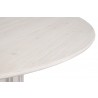 Essentials For Living Roma 54" Round Dining Table - White Wash Pine - Closeup Top Angle